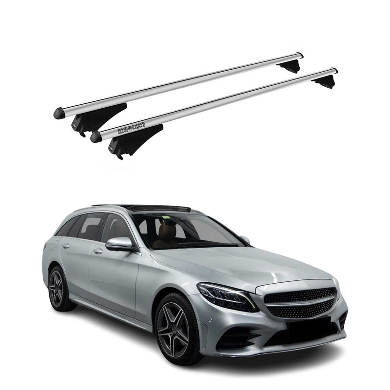 Menabo Dachträger für Mercedes C Klasse S205 Kombi 2015-2021 75kg Alu Silber 2x