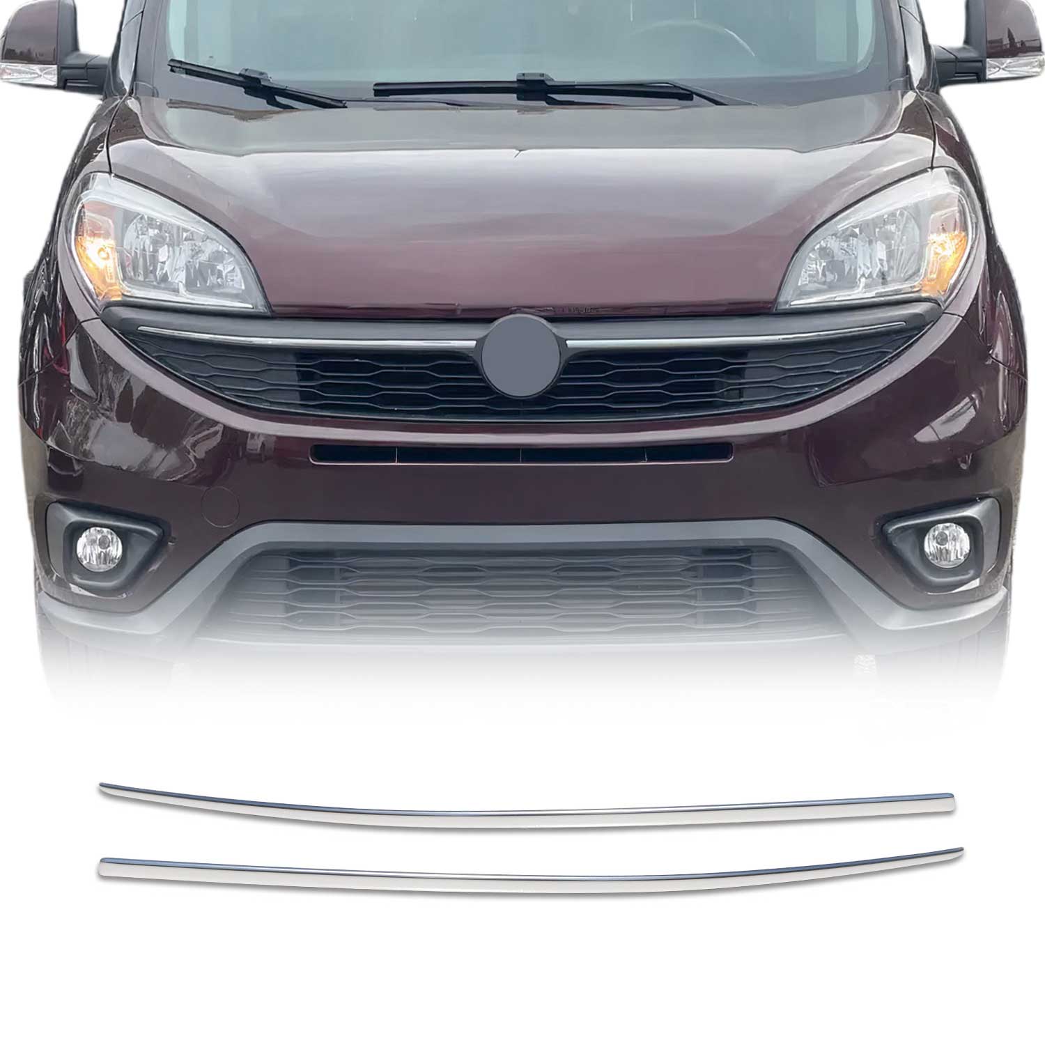 Kühlergrill Leisten Grillleisten für Fiat Doblo 2014-2022 Edelstahl Chrom 2tlg