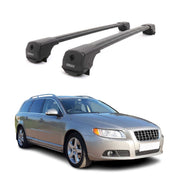 Dachträger Grundträger für Volvo V70 III 2008-2016 Aluminium 75kg Schwarz 2tlg