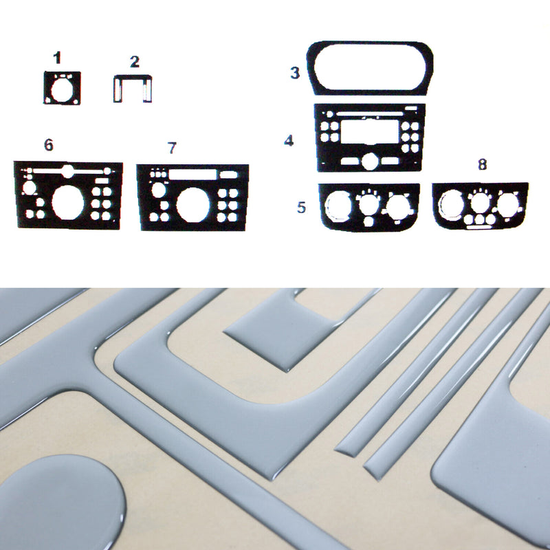 Innenraum Dekor Cockpit für Opel Corsa C 2000-2009 Aluminium Optik 8tlg