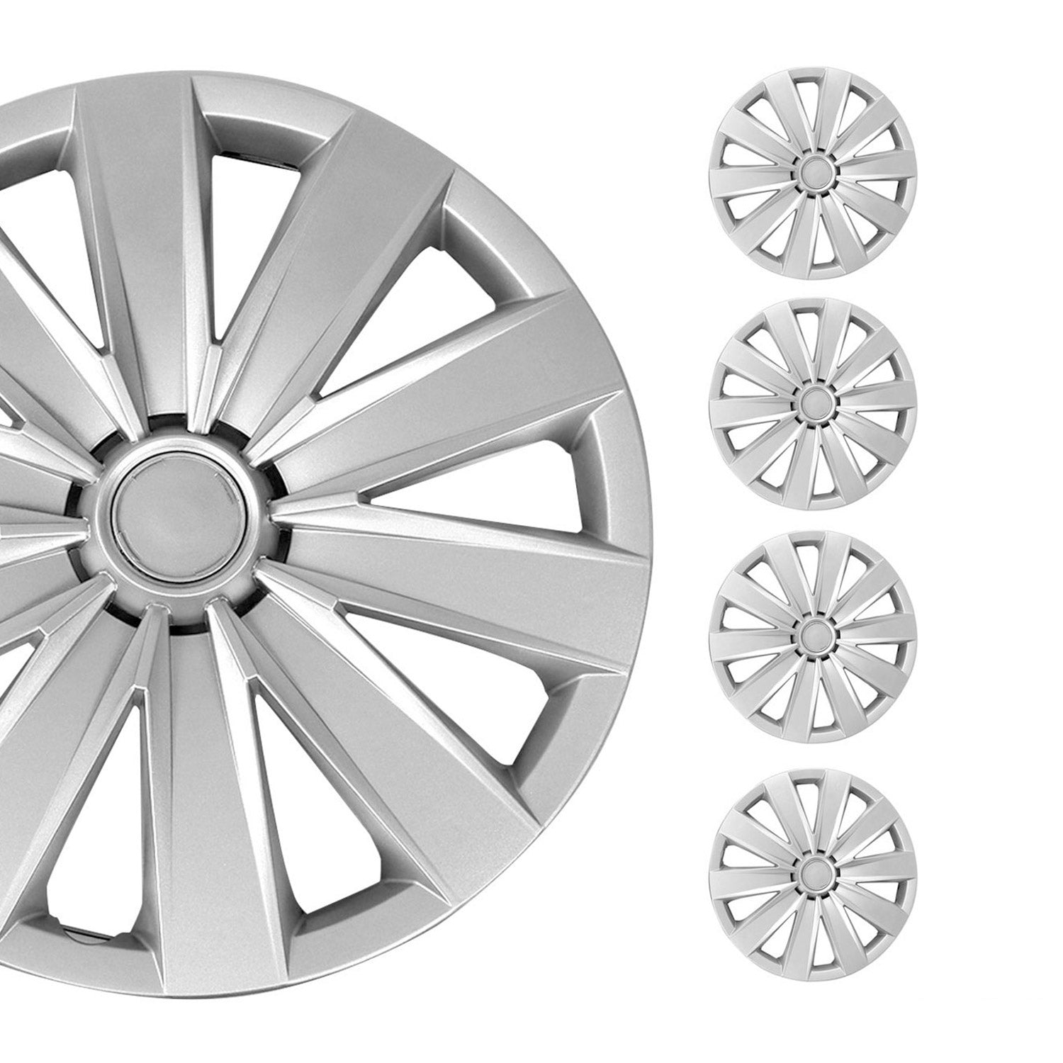 4x Radkappen Radblenden Radzierblenden für Auto KFZ PKW 16" Zoll ABS Silber