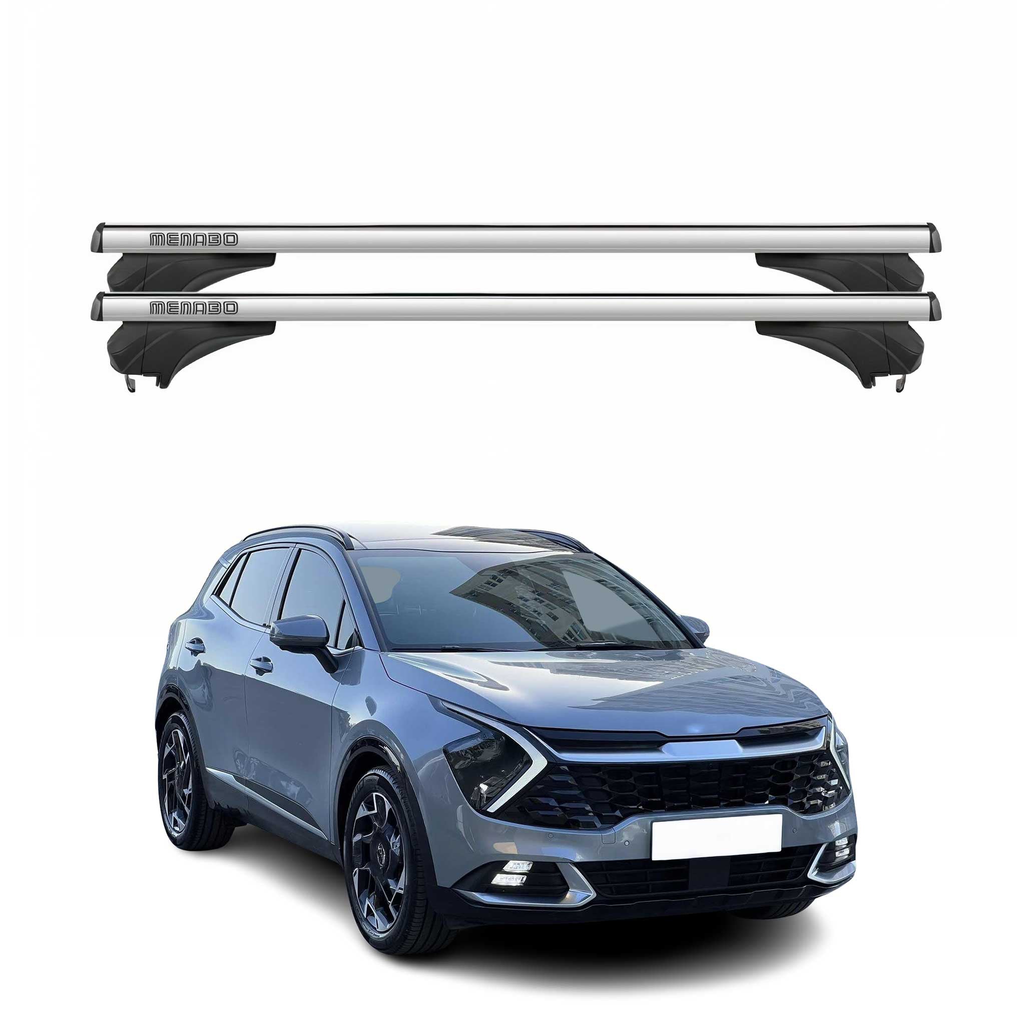 Menabo Dachträger Grundtäger für KIA Sportage NQ5 2023-2026 Aluminium Silber 2x