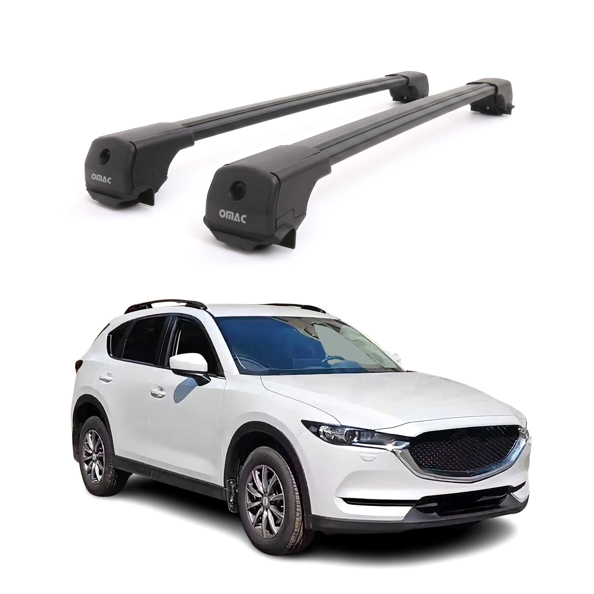 Dachträger Grundträger für Mazda CX-5 II 2017-2025 Aluminium 75kg Schwarz 2tlg