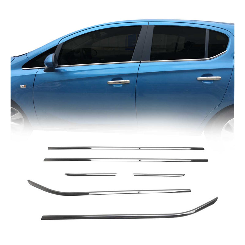 Window strips decorative strips for Opel Corsa 2015-2019 stainless steel chrome 6 pieces