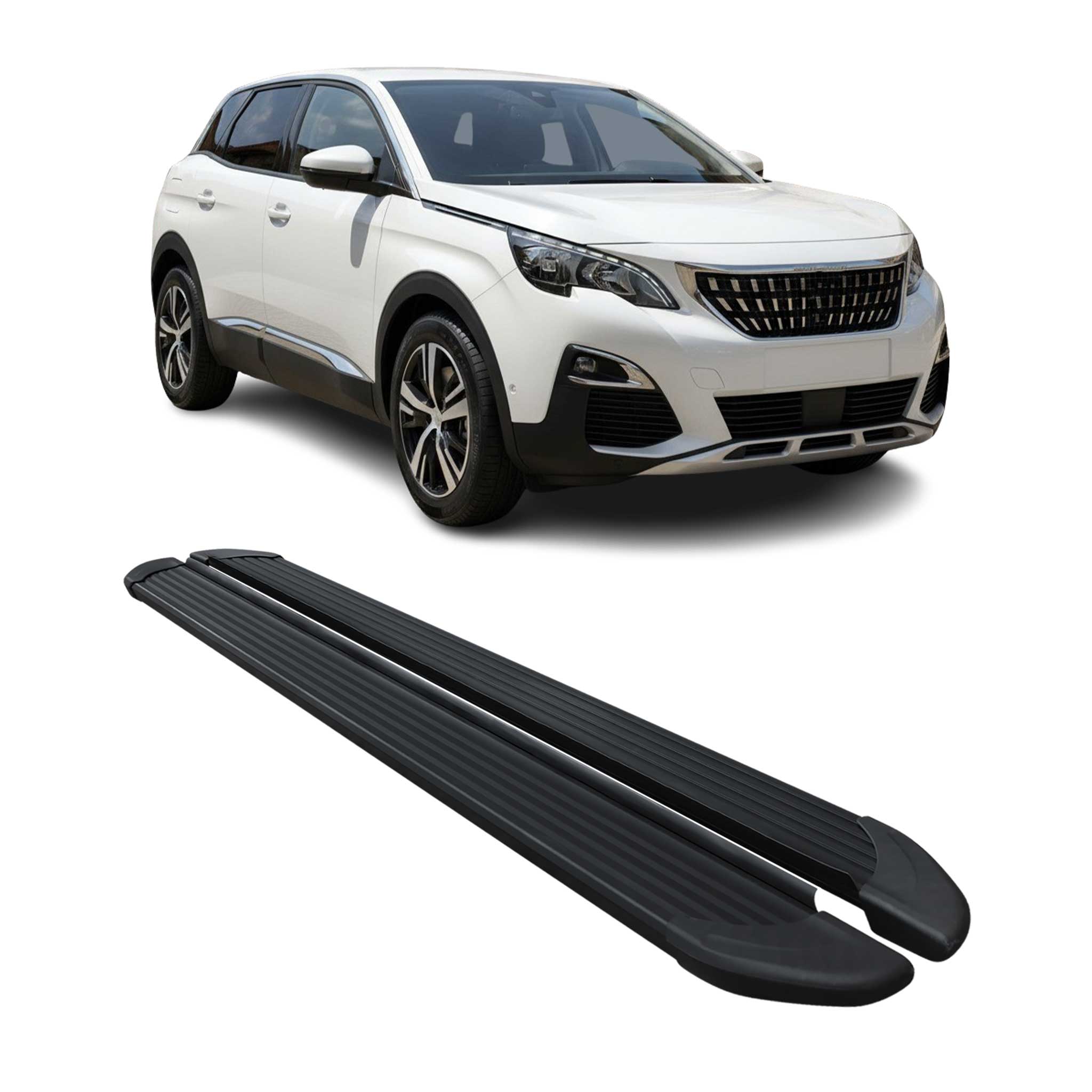Seitenschweller Trittbretter Schweller für Peugeot 3008 2016-2024 Alu Schwarz