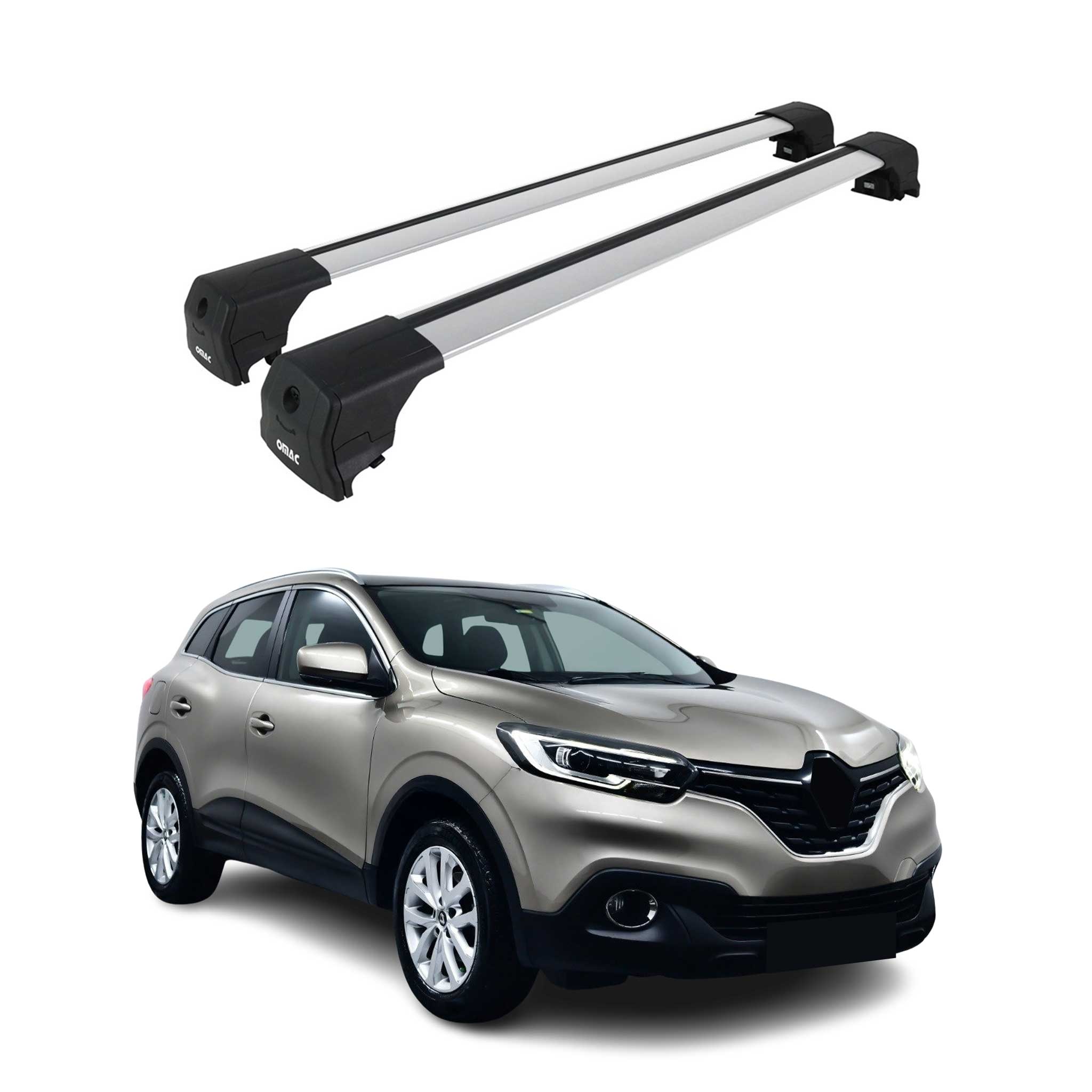 Dachträger Grundtäger für Renault Kadjar 2015-2022 75kg Aluminium Silber 2 tlg