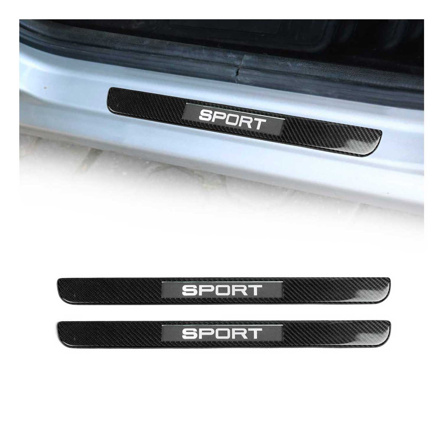 Einstiegsleisten Türschweller Sport für Opel Grandland X 2017-24 Echt Carbon 2x