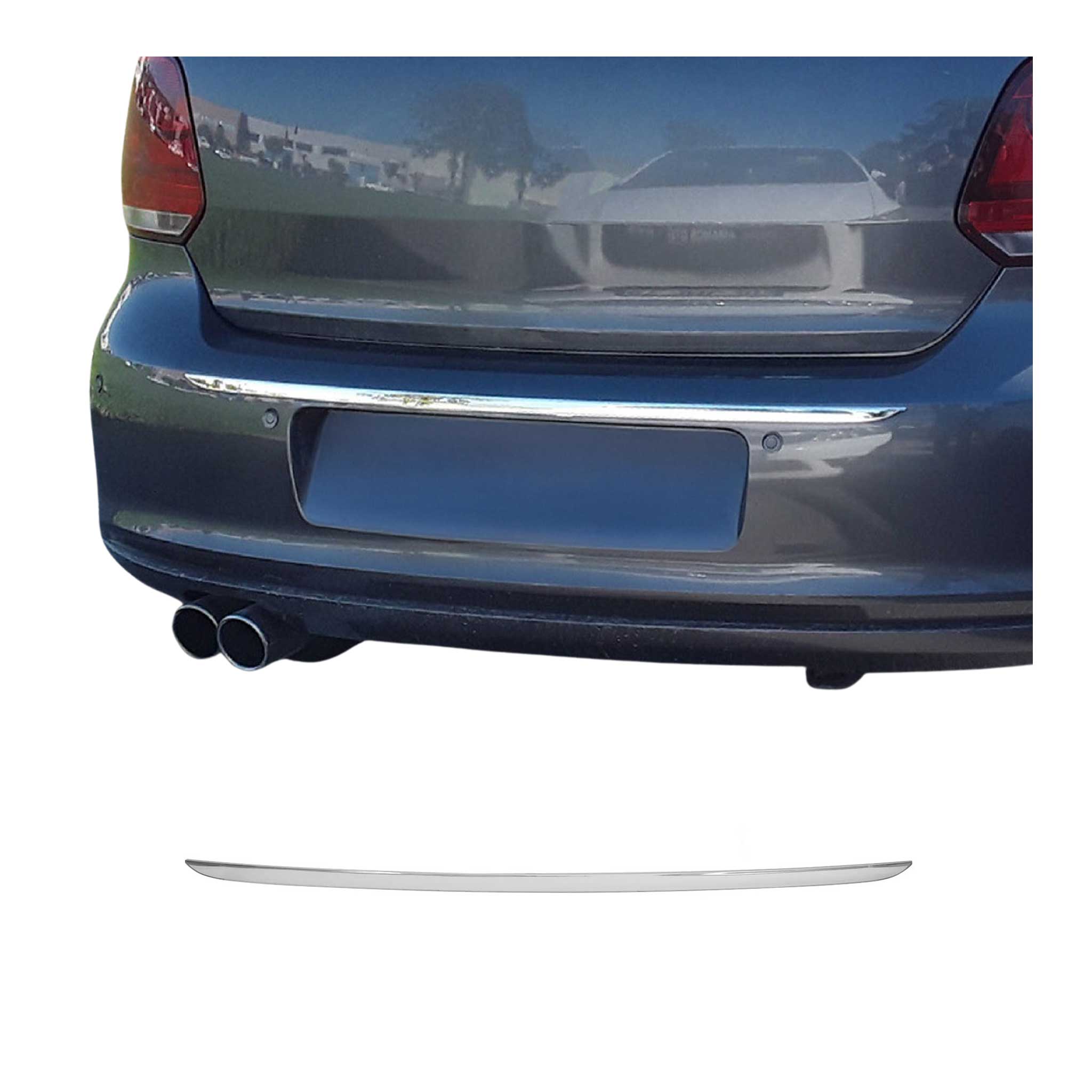 Kofferraumleiste Heckleiste für VW Polo Schrägheck 2009-2017 Chrom Edelstahl