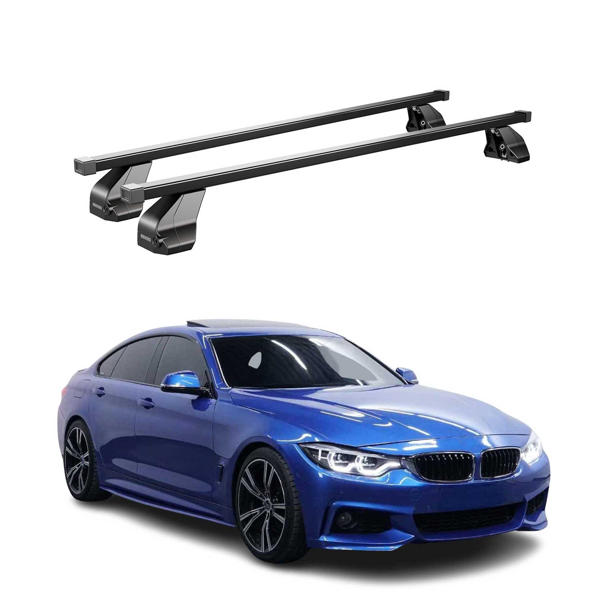 Menabo Dachträger für BMW 4er F36 Gran Coupe 2014-2020 75kg Stahl Schwarz 2x