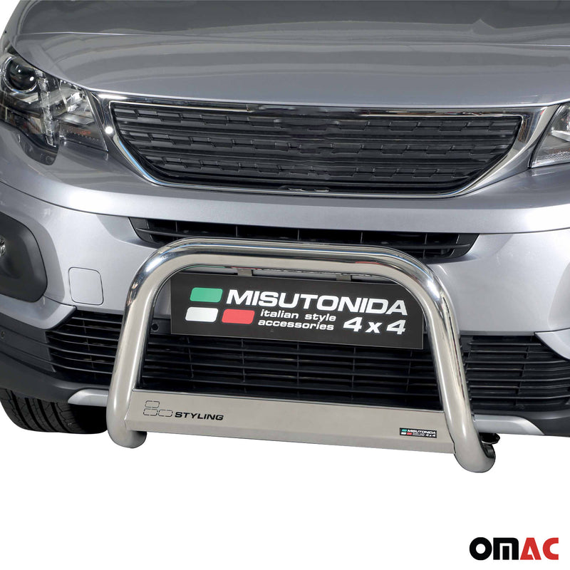Frontbügel Frontschutzbügel für Peugeot Rifter 2018-2021 ø63mm Stahl Silber