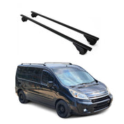 Dachträger Grundtäger für Citroen Jumpy 2007-2016 75kg Metall Schwarz 2 tlg