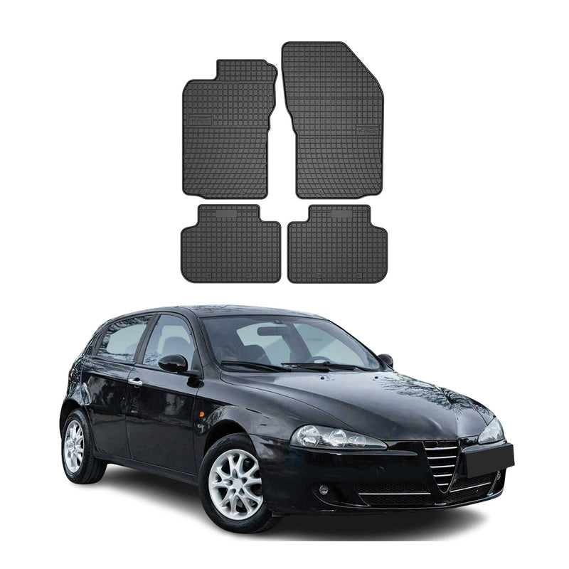OMAC Gummi Fußmatten für Alfa Romeo 147 156 2000-2010 Gummi Schwarz 4tlg