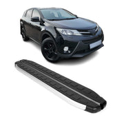 Seitenschweller Seitenbretter Trittbretter für Toyota RAV4 2013-2018 Alu Schwarz