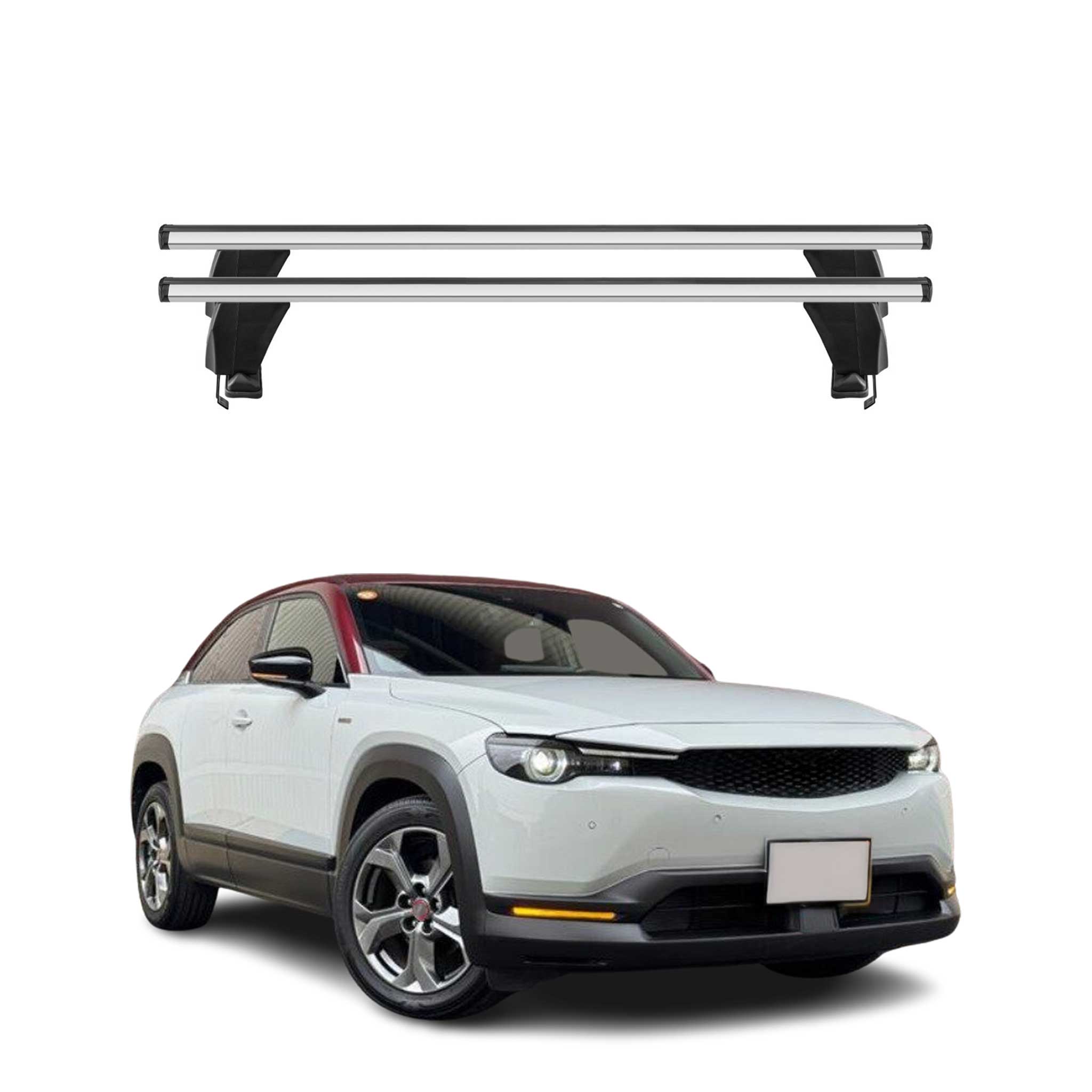 Menabo Dachträger Grundtäger für Mazda MX-30 2021-2026 50kg Alu Silber 2 tlg