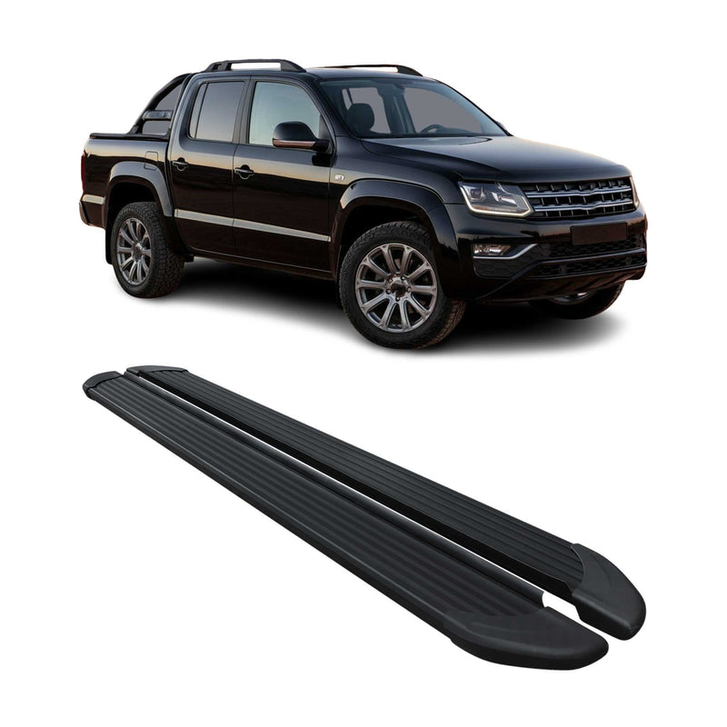 Trittbretter Seitenschweller für VW Amarok DoubleCab 2022-2024 Alu Schwarz 2 tlg
