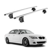 Alu Dachträger für Bmw 5er E60 2004-2010 TÜV T-Nut Abschließbar 2tlg Silber