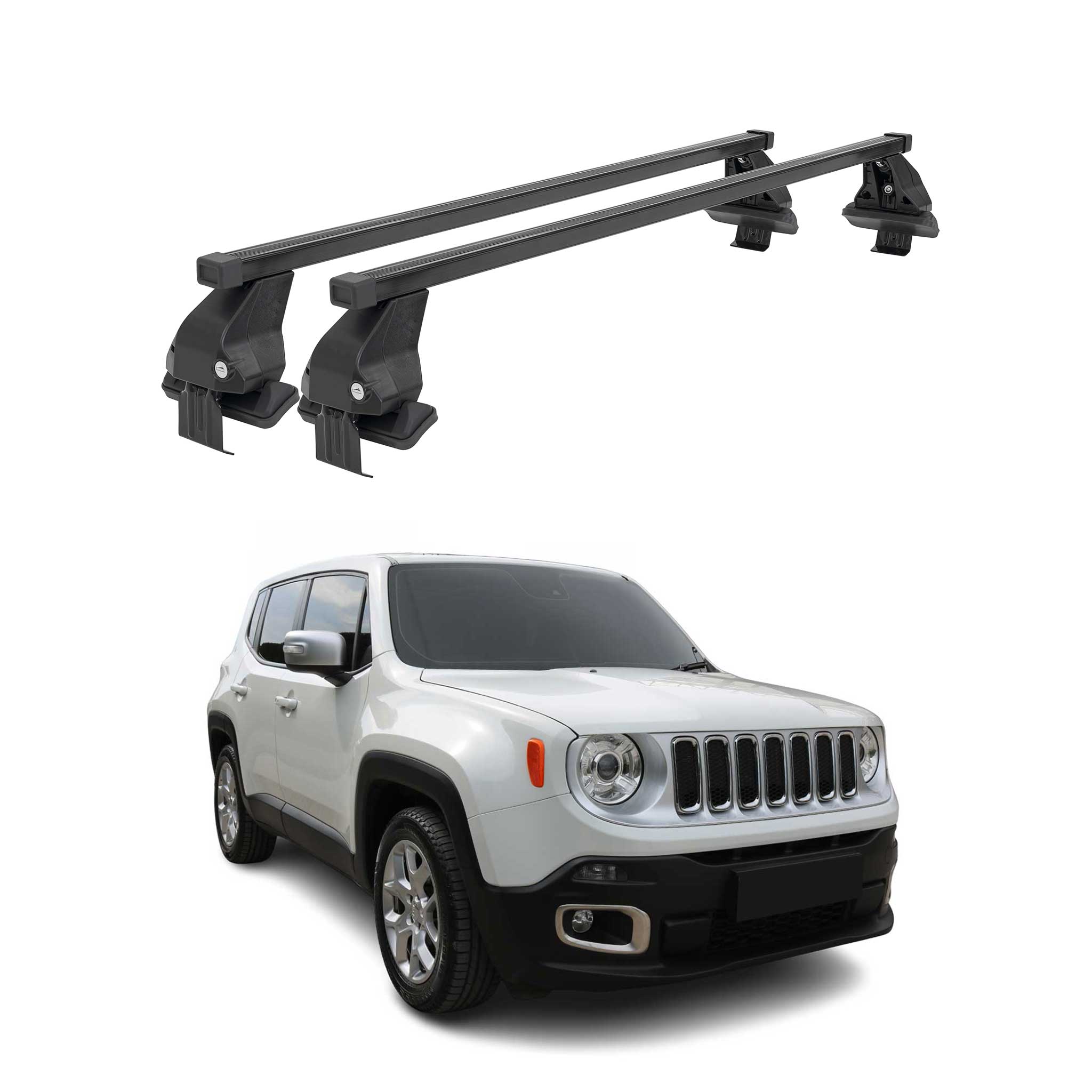 Menabo Dachträger Grundtäger für Jeep Renegade 2015-2025 50kg Schwarz 2x