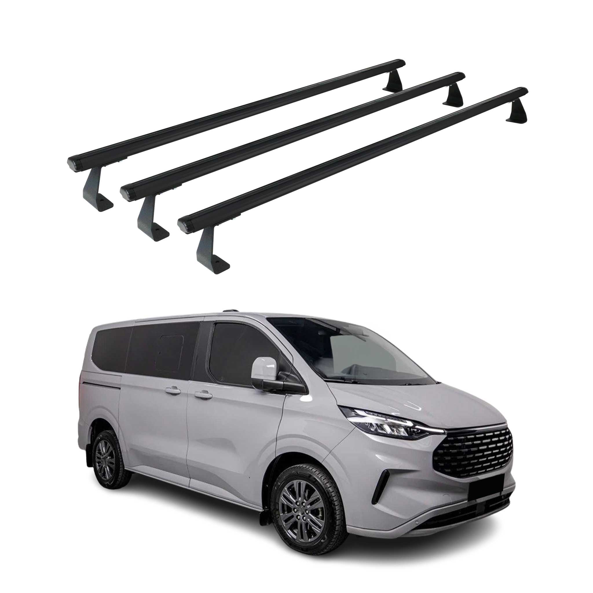 Dachträger Grundtäger für VW Transporter T7 2023-2026 75kg Alu Schwarz 3 tlg
