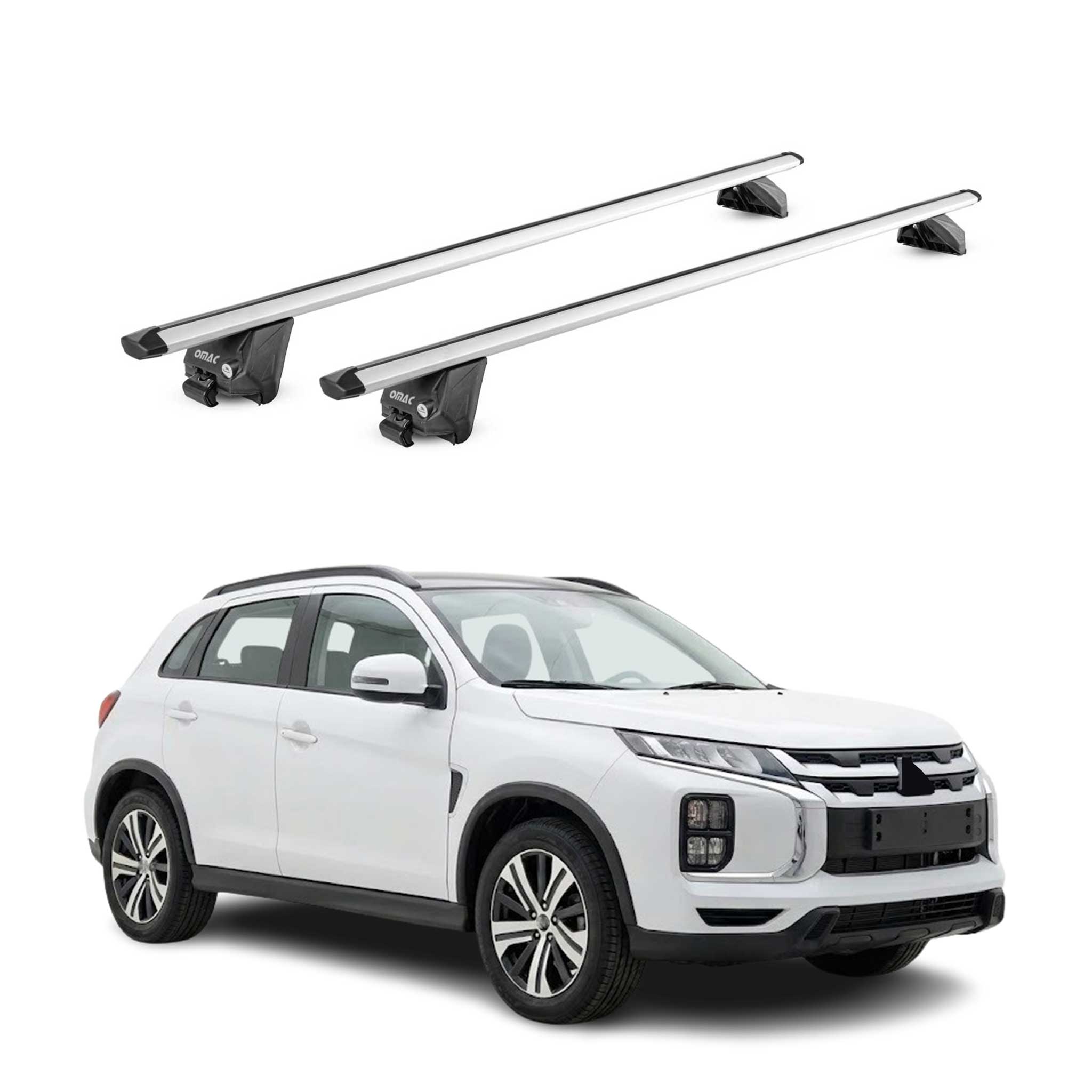 Dachträger für Mitsubishi ASX mk2 2023-2026 100kg Aluminium Silber 2x ABE