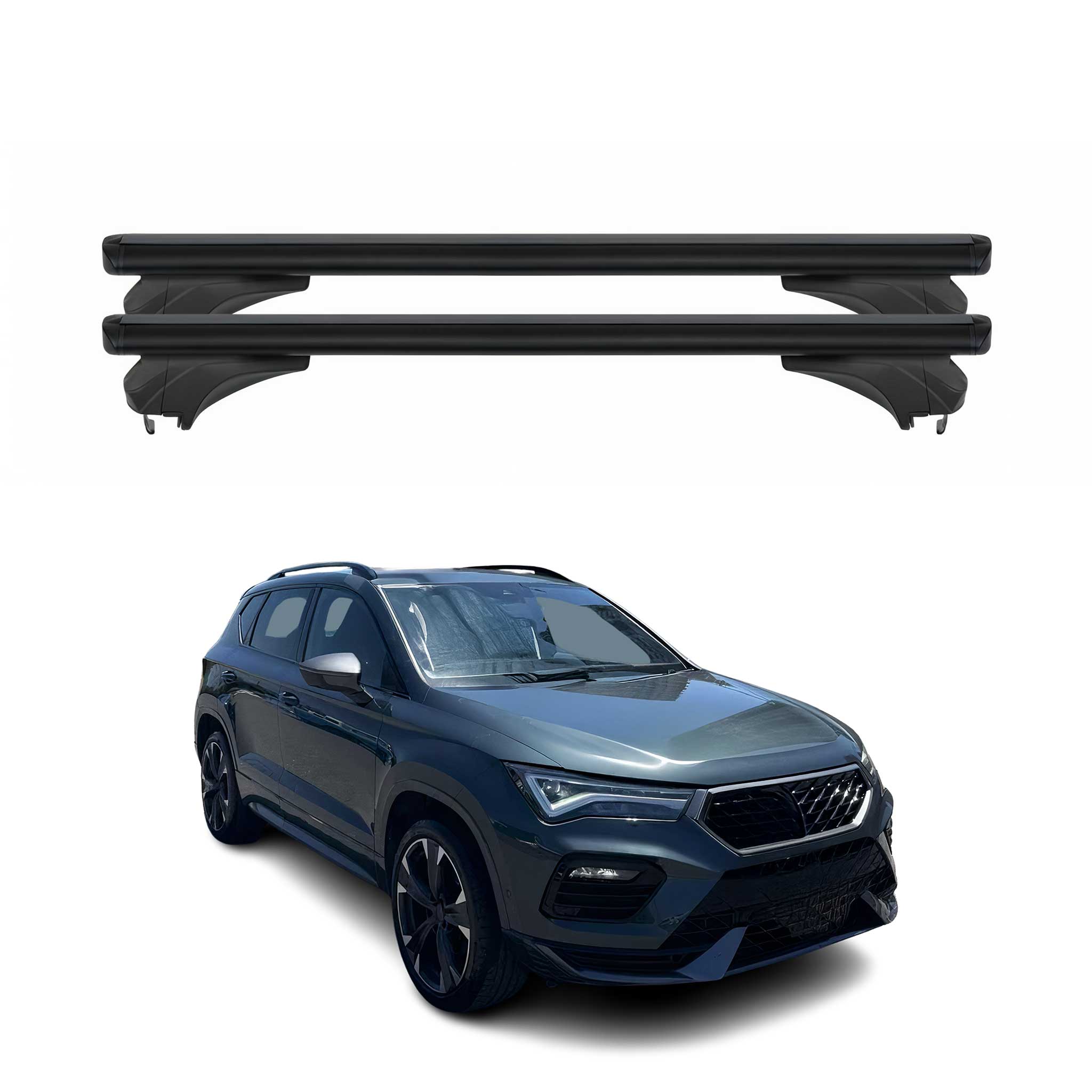 Menabo Dachträger Grundtäger für Cupra Ateca 2016-2026 Aluminium Schwarz 2 tlg