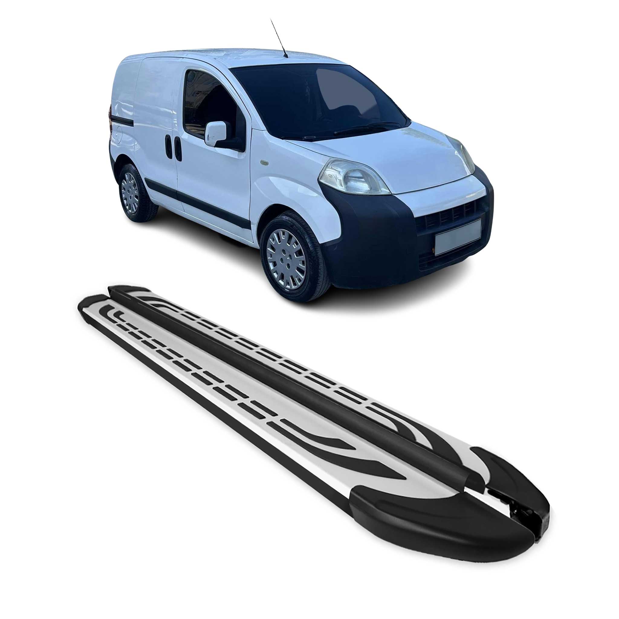Trittbretter Schweller Seitenbretter für Peugeot Bipper 2008-2017 Schwarz Alu