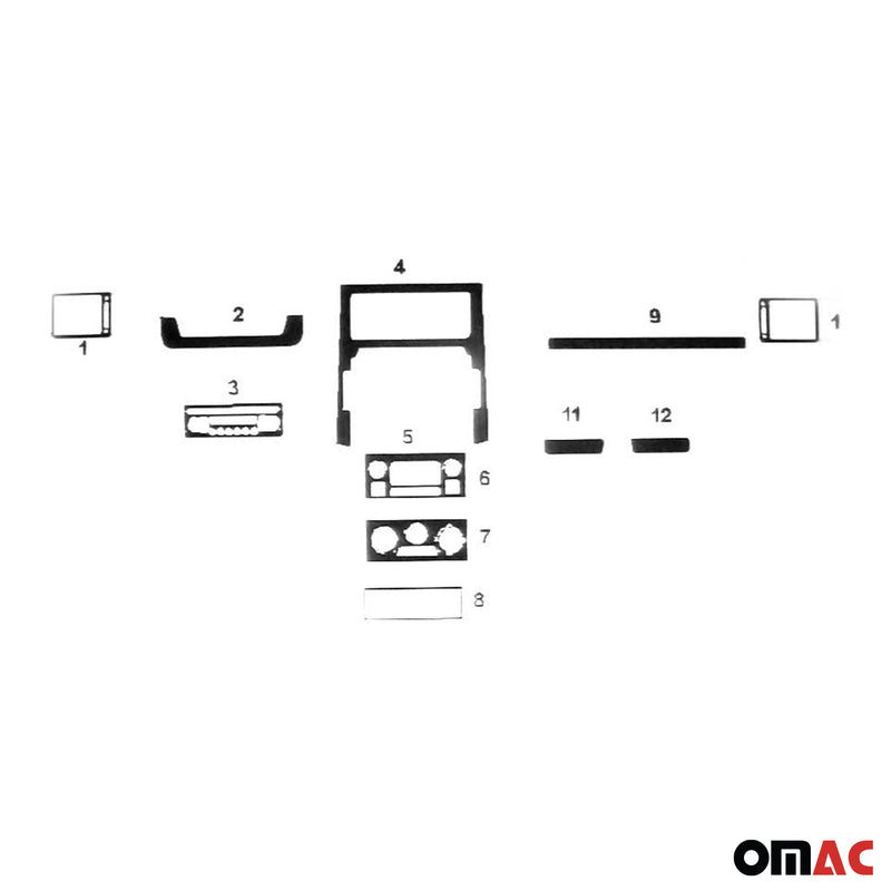 Innenraum Dekor Cockpit für Citroen Jumpy 2007-2016 Piano Schwarz Optik 12tlg