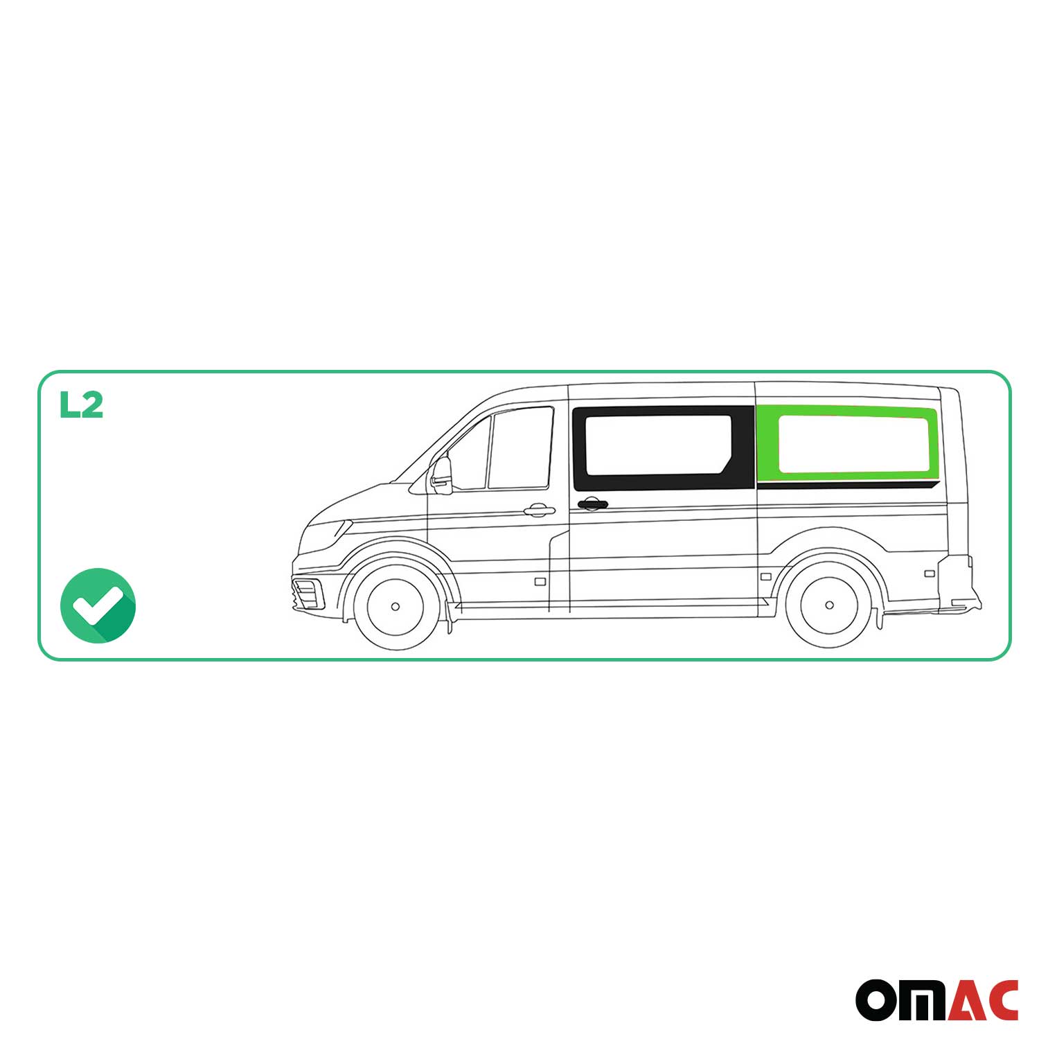 Seitenfenster Schiebetür für VW Crafter 2017-2026 Auto Fenster Links Auto L2