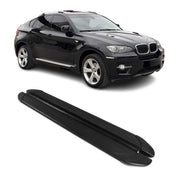 Seitenschweller Trittbretter für BMW X6 2008-2014 Schwarz Aluminium 2 tlg