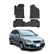 OMAC Gummimatten Fußmatten für Kia Rio 2005-2011 TPE Automatten Schwarz 4x