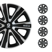 Radkappen Radzierblenden Sparco Palermo 15" Zoll Auto Abdeckung Set Schwarz 4x