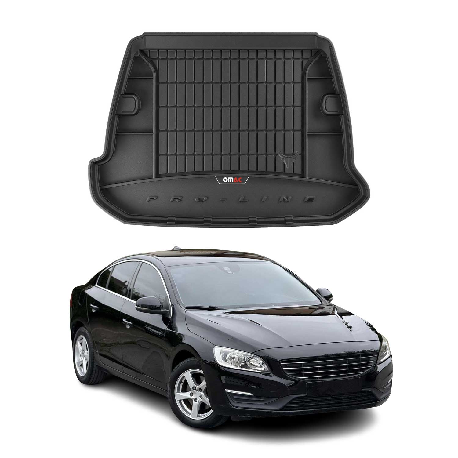 OMAC Gummi Kofferraumwanne für Volvo S60 2010-2018 TPE Laderaumwanne Schwarz
