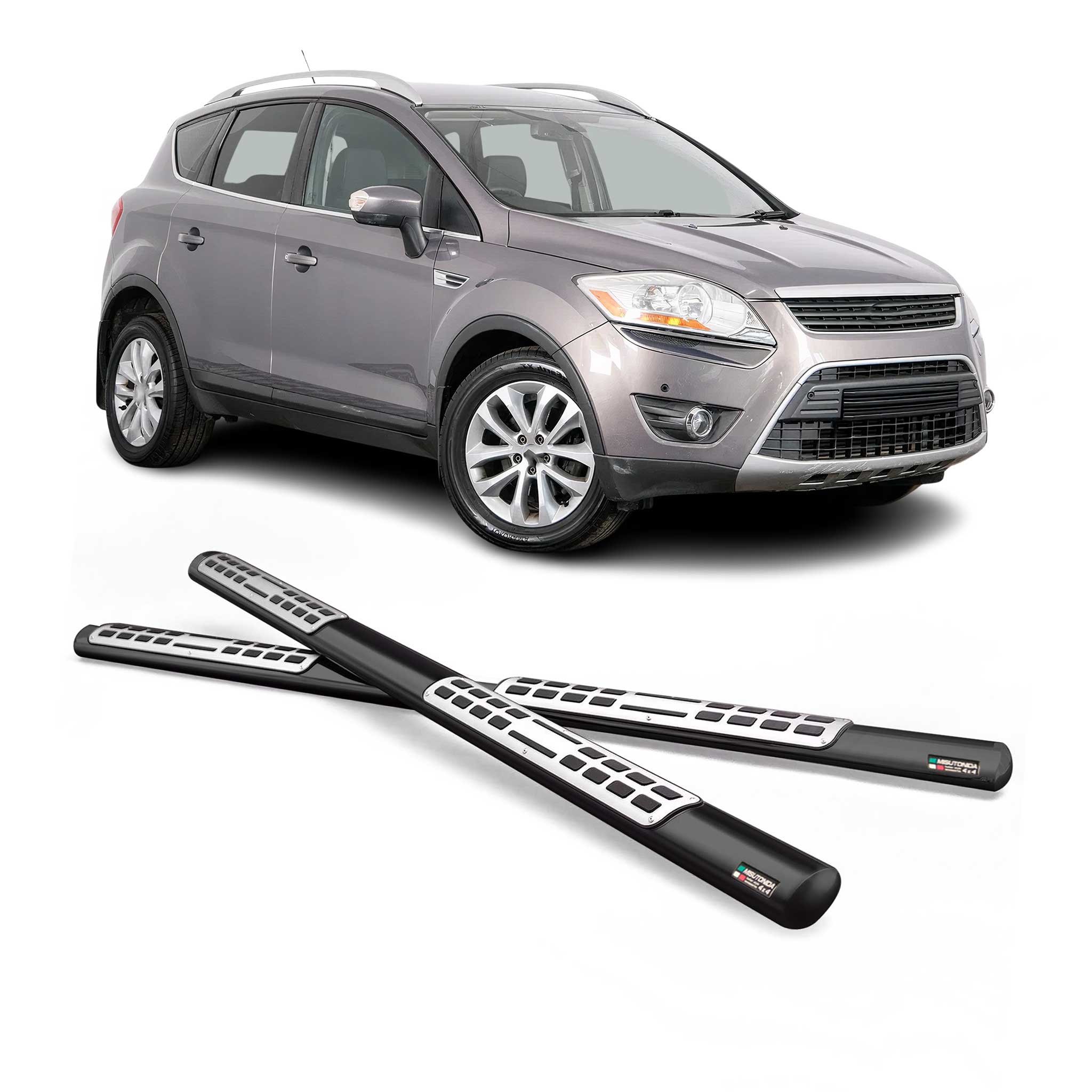 Edelstahl Seitenschweller Schwellerrohre für Ford Kuga 2008-2012 Schwarz