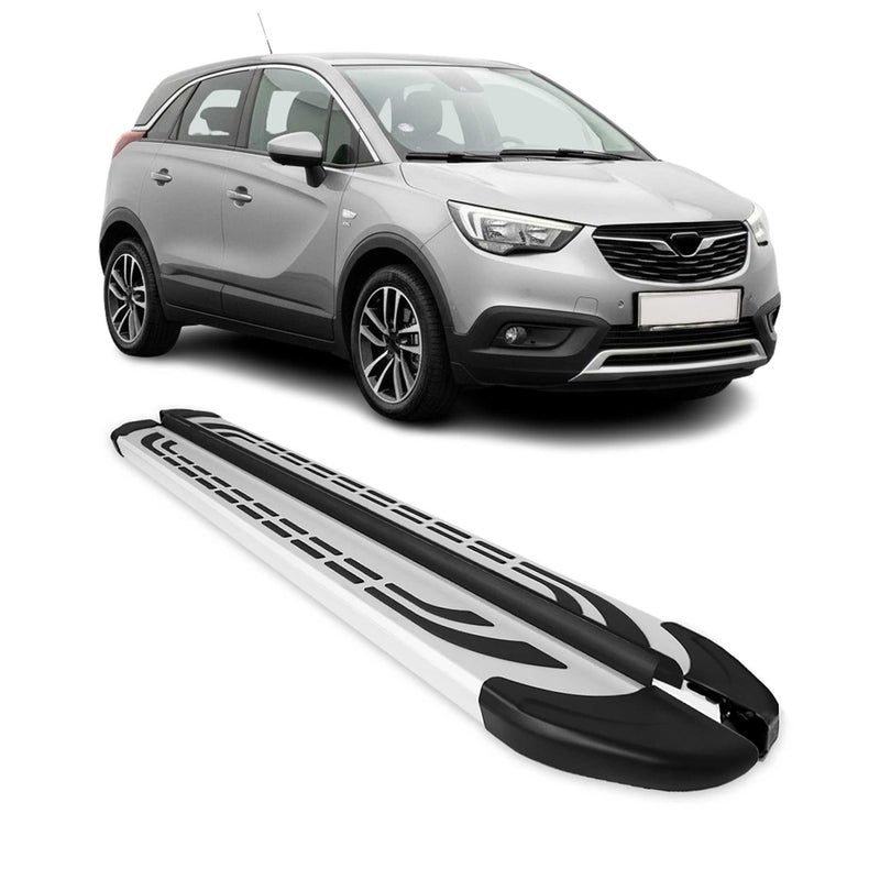Trittbretter Seitenschweller Seitenbretter für Opel Crossland X 2017-2021 Alu