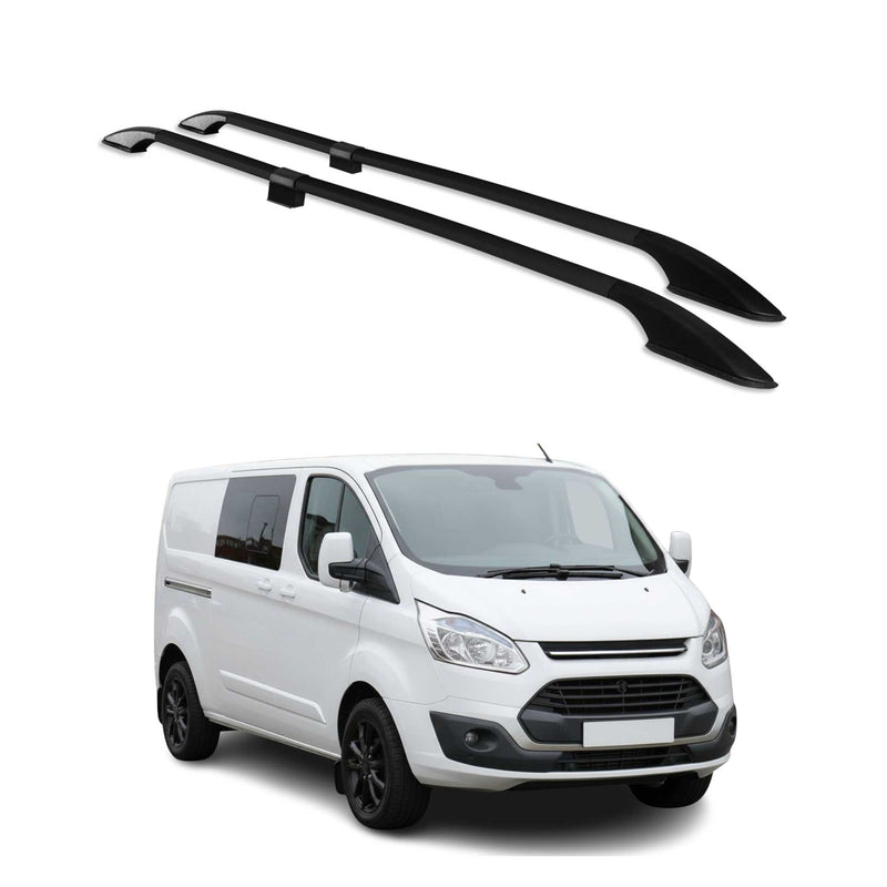 Dachreling für Ford Transit Tourneo Custom 2013-2023 L2 Langer Aluminium Schwarz