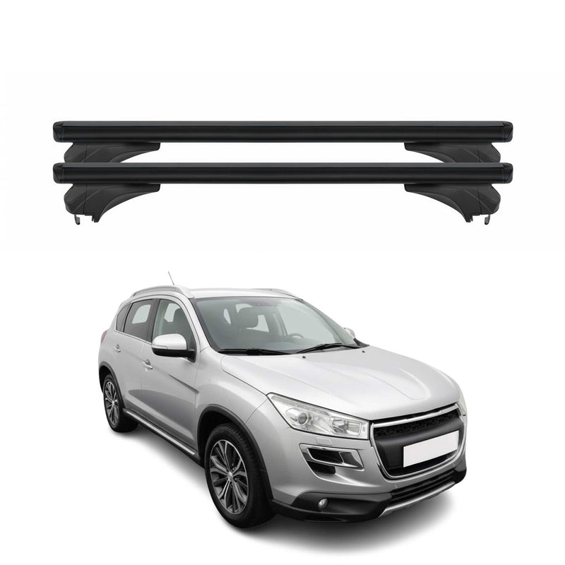 Menabo Dachträger Grundtäger für Peugeot 4008 2010-2013 Aluminium Schwarz 2 tlg