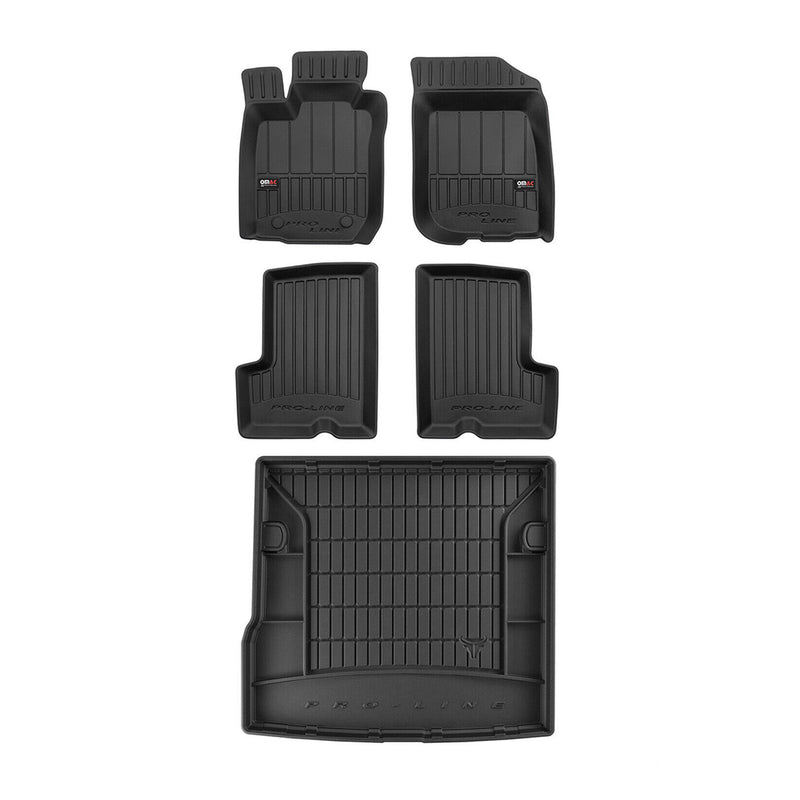 OMAC Fußmatten & Kofferraumwanne Set für Dacia Duster 2010-2018 Gummi Schwarz 5x