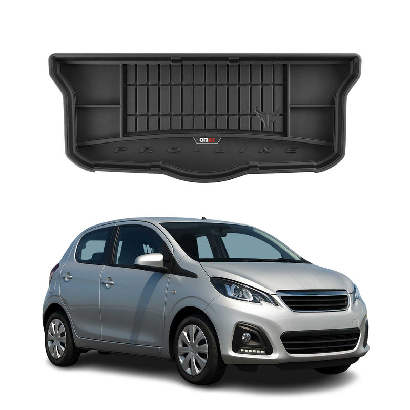 OMAC Gummi Kofferraumwanne für Peugeot 108 2014-2025 TPE Laderaumwanne Schwarz