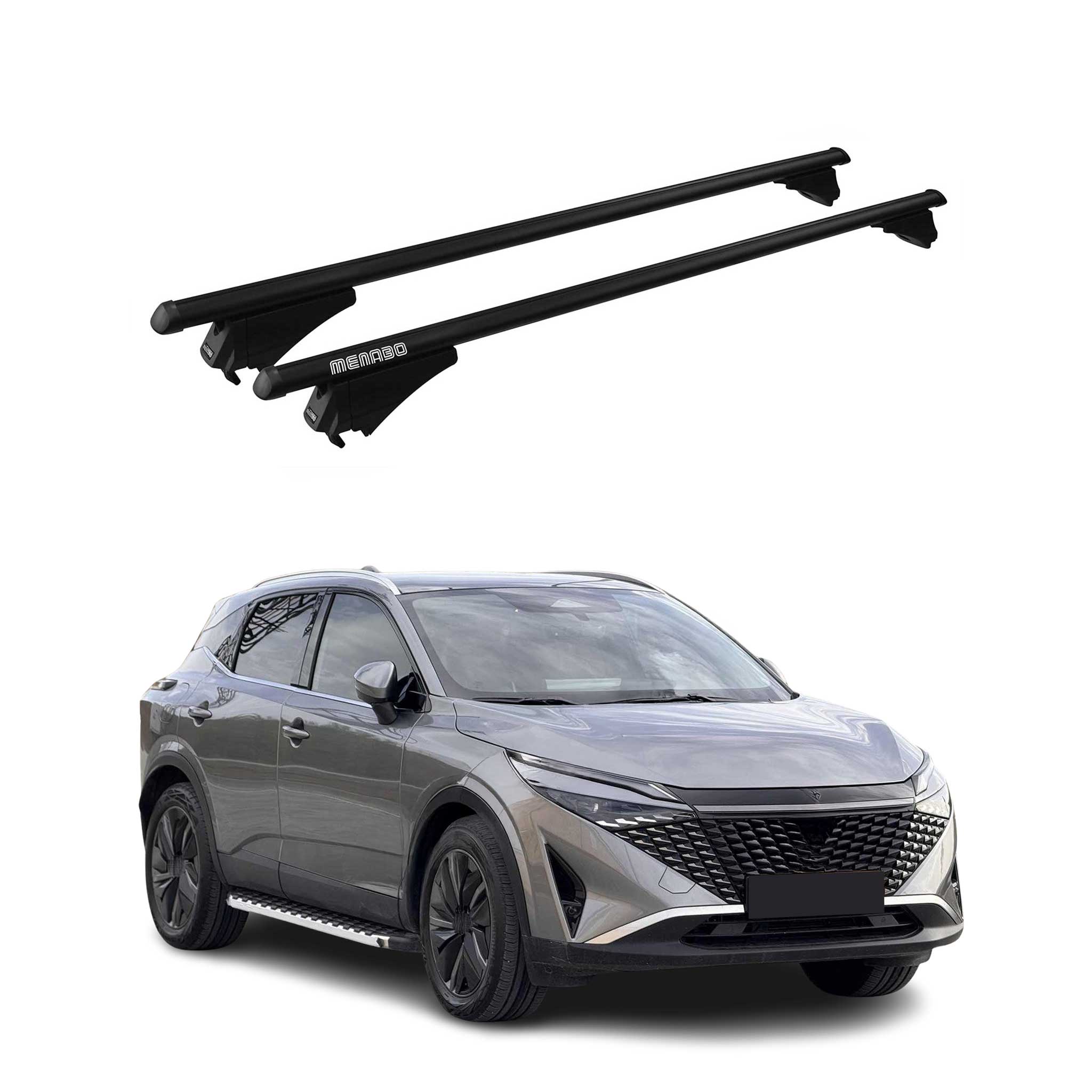 Menabo Dachträger Grundtäger für Nissan Qashqai 2021-2026 75kg Alu Schwarz 2 tlg
