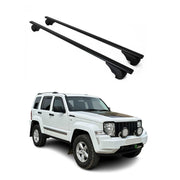 Dachträger Grundtäger für Jeep Cherokee KK 2008-2012 75kg Metall Schwarz 2 tlg