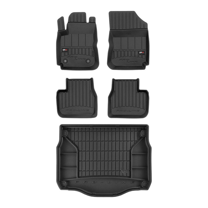 OMAC Fußmatten & Kofferraumwanne Set für Citroen C4 Cactus 2014-2020 Gummi 5x