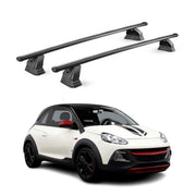 Stahl Dachträger für Opel Adam 2013-2019 TÜV Abschließbar 75 kg 2tlg Schwarz