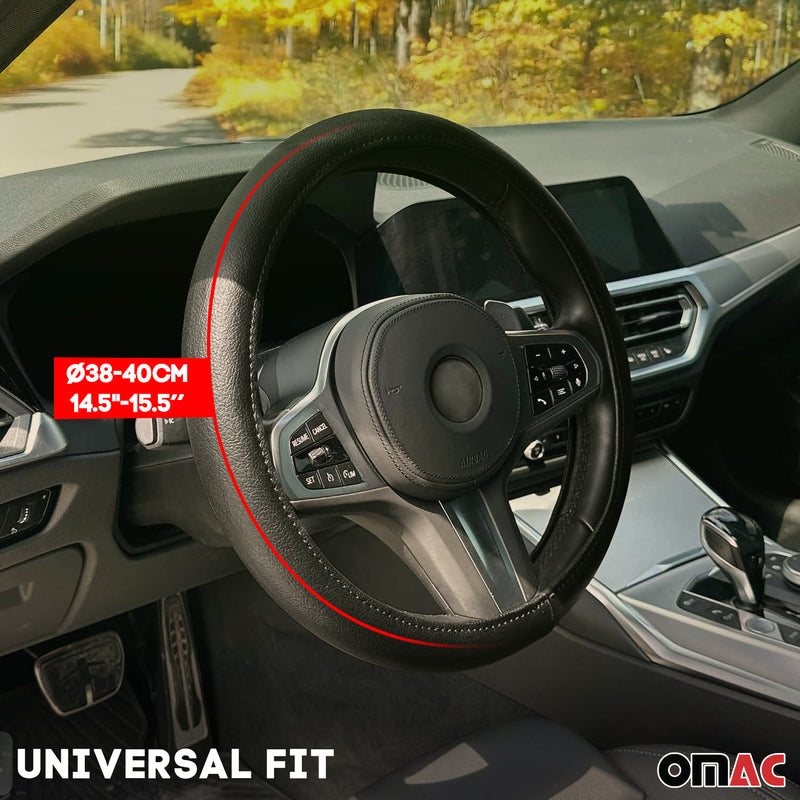 Lenkradbezug Lenkradschoner Lenkrad Abdeckung Schwarz Blau Streifen Ø 38-40 cm