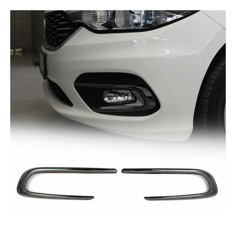 Nebelscheinwerfer Rahmen Umrandung für Fiat Tipo 2015-2024 Chrom ABS Dunkel 2tlg