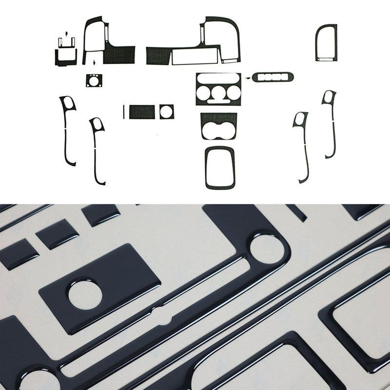 Innenraum Dekor Cockpit für Opel Zafira 1998-2005 Piano Schwarz Optik 21tlg