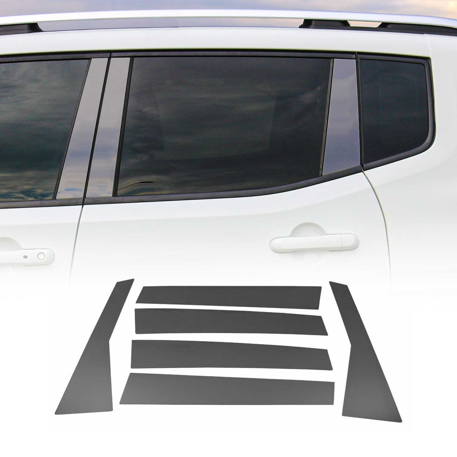 B-Säule Türsäulen Verkleidung für Honda CR-V 2012-2018 Edelstahl Dunkel 6tlg