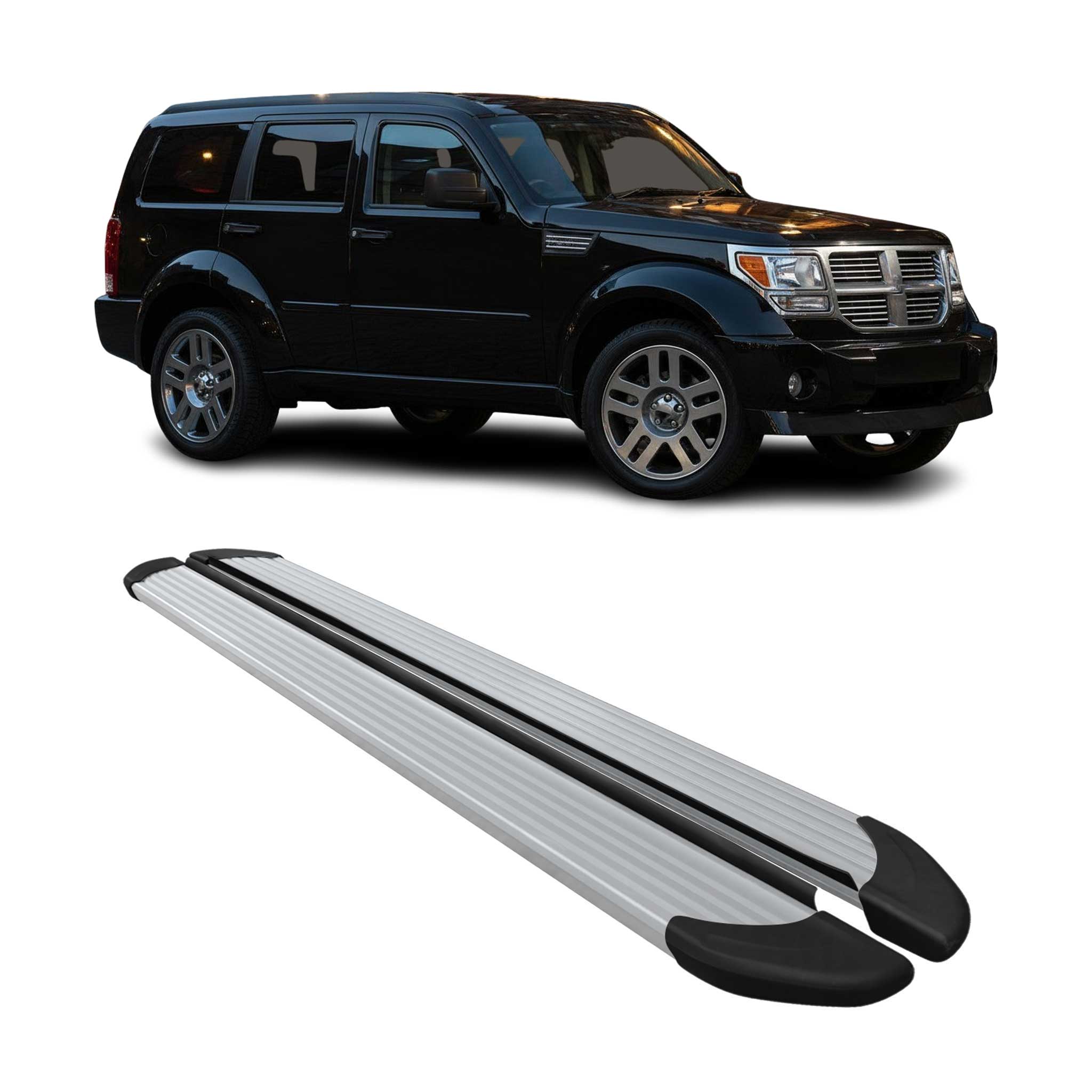Seitenschweller Trittbretter Schweller für Dodge Nitro 2006-2012 Aluminium Grau