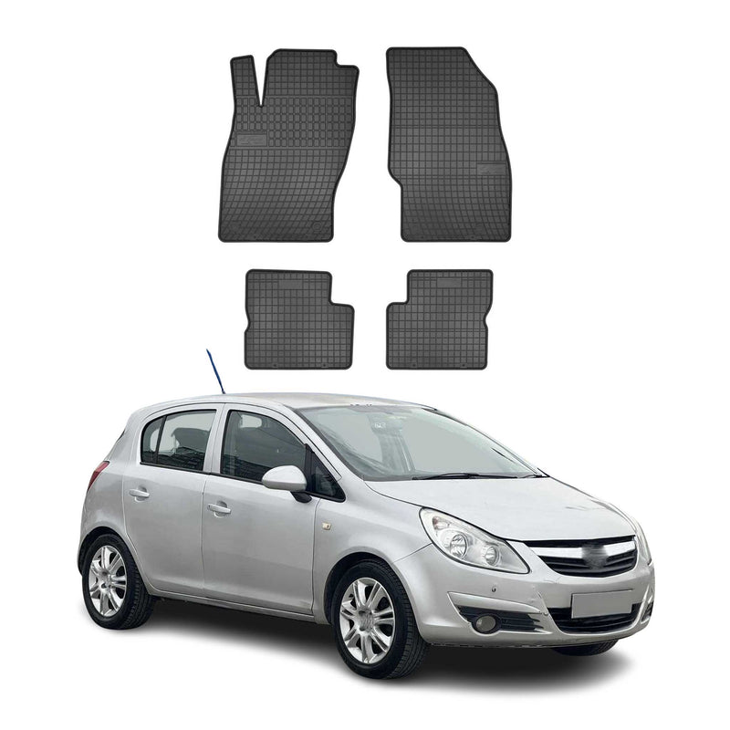 OMAC Gummi Fußmatten für Opel Corsa D 2006-2014 Automatten Gummi TPE Schwarz 4x