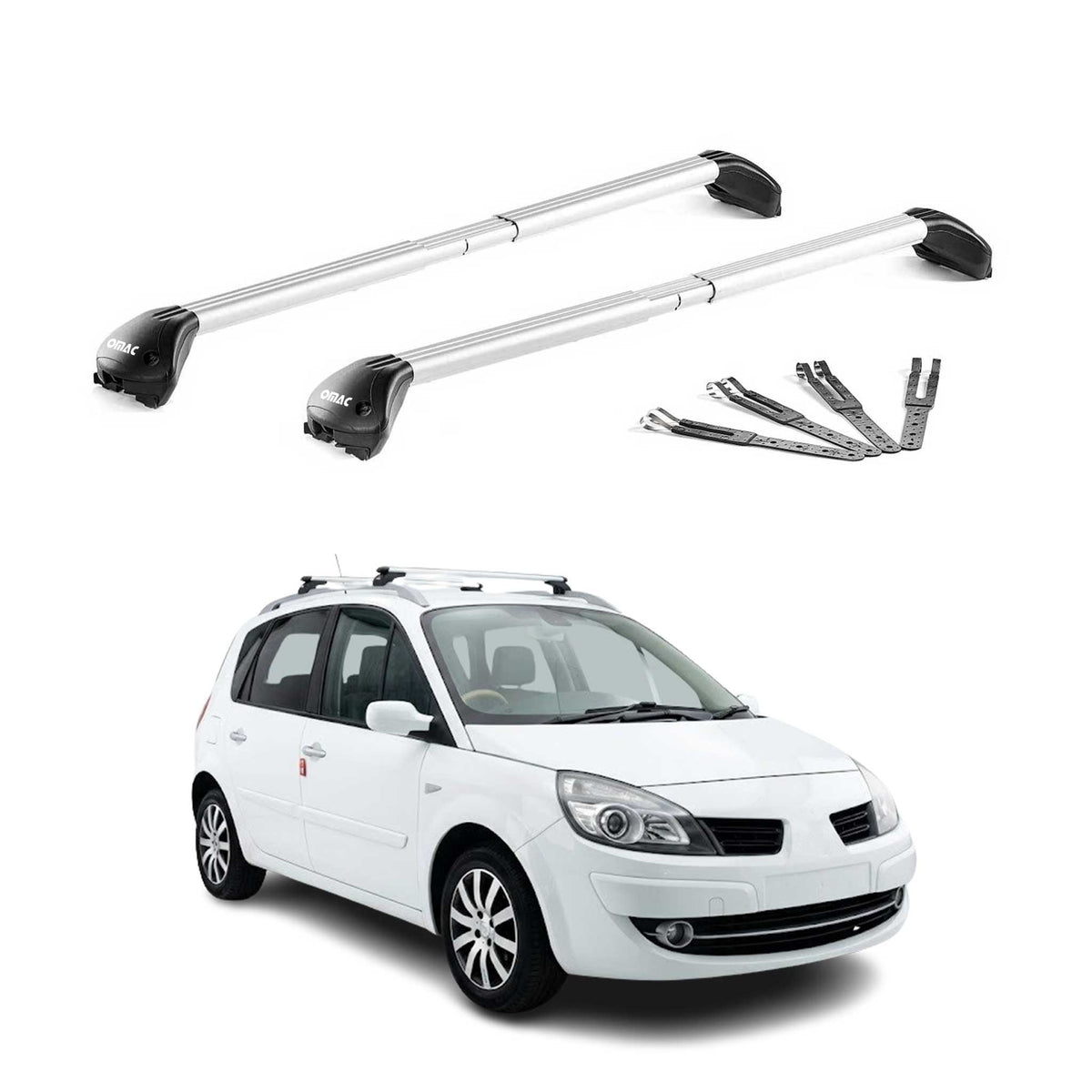 Dachträger Grundtäger für Renault Scenic mk3 / X-Mod 2009-2016 Alu Grau 2x ABE