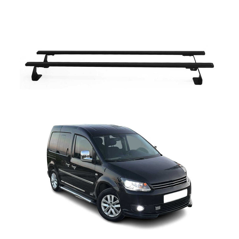 Dachträger Grundtäger für VW Caddy 2004-2015 75kg Stahl Schwarz 2 tlg
