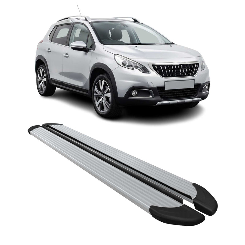 Seitenschweller Trittbretter Schweller für Peugeot 2008 2017-2020 Aluminium Grau